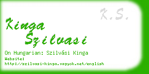 kinga szilvasi business card